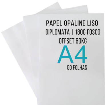 PAPEL DIPLOMATA ( OPALINE ) 180g PCT C/ 50Fls - 820- BRANCO - PAGINA BRASIL