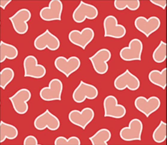 EVA DECORADO CORACAO VERMELHO/BRANCO - 40cm X 60cm - PCT C/ 5 UN - 9840 - MAKE+