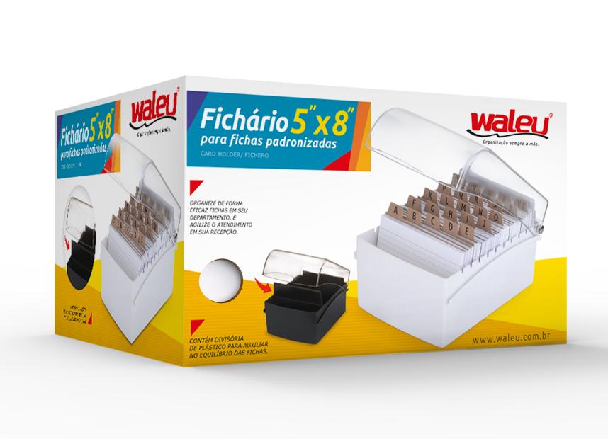 FICHARIO DE MESA 5 X 8 - FICHEIRO - TAMPA CRISTAL - VALEU