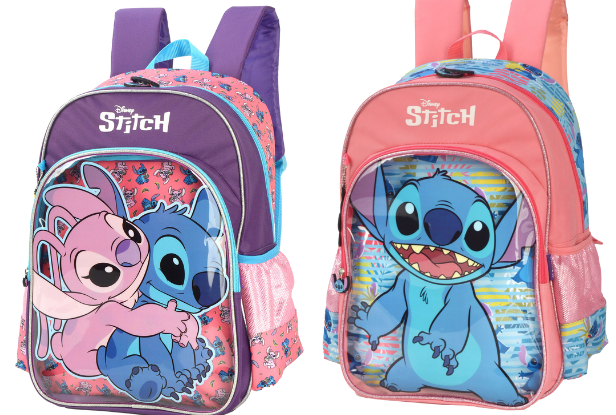 39771 - MOCHILA COSTAS GRANDE - 2 BOLSOS PREMIUM - STITCH - UN - LUXEL