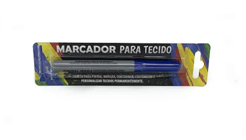 CANETA MARCADOR PARA TECIDO - AZUL - PCT C/ 6 UN - GRAMP LINE