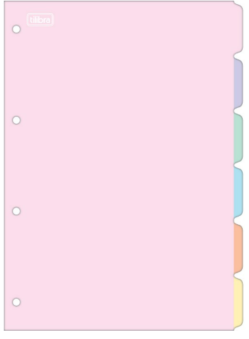DIVISORIA CADERNO INTELIGENTE COLEGIAL MEDIO - 6 CORES - PCT C/ 10UN - 34208 - TILIBRA