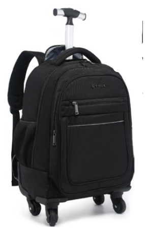 HB25M63 - MOCHILA 4 RODAS 360º - PREMIUM C/ ALCAS NAS COSTAS - +HUB