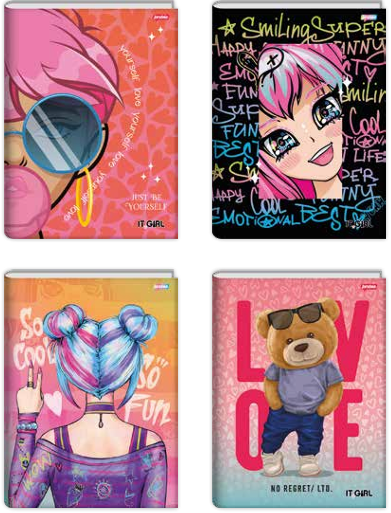 CADERNO BROCHURAO - CAPA DURA 96Fls - PCT C/ 5UN - IT GIRL - 63819-55 - JANDAIA