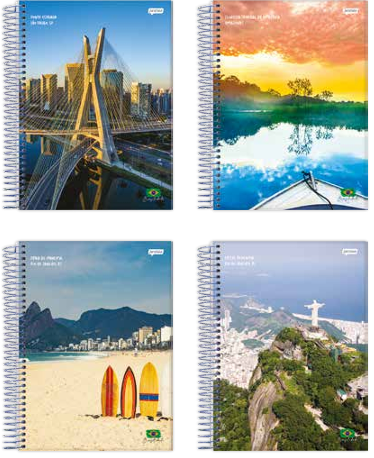 CADERNETA 1/8 ESPIRAL CD 96FLS - PCT C/8 - BRASILIDADE - 74971-77 - JANDAIA