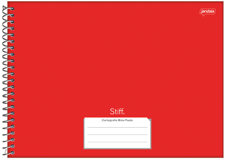 CADERNO CARTOGRAFIA - MEIA PAUTA GRANDE 80Fls - PCT C/ 4 - VERMELHO - 78264 - JANDAIA