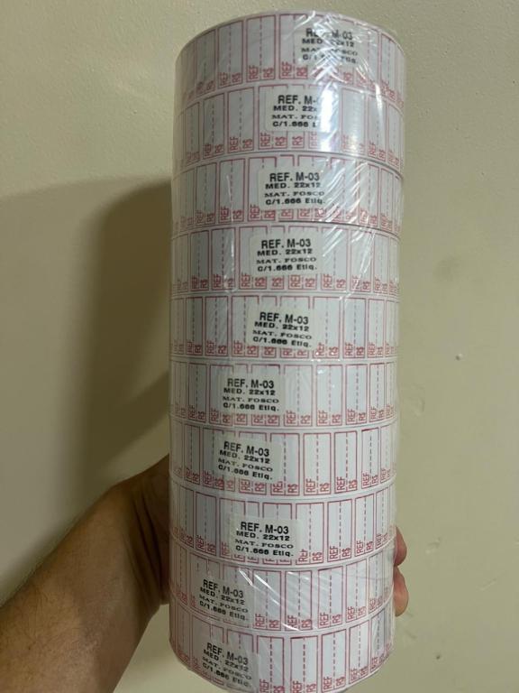 ETIQUETA DE PRECO - ADESIVA - PRECO E REFERENCIA - 22 X 12 X 20mts PCT C/ 10 - 1666 ETIQUETAS - M-03 - RYALCE