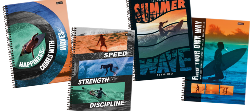 CADERNO 15X1 240Fls - PCT C/ 4 UN - FREEWAVE - 7043-2 - FORONI