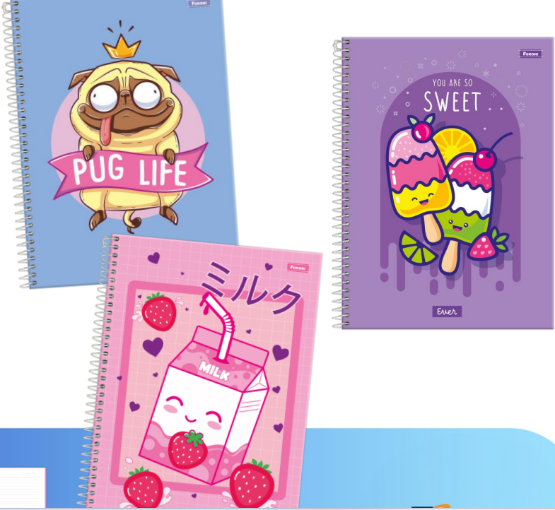 CADERNO 15X1 240Fls - PCT C/ 4 UN - EVER - 7139-0 - FORONI
