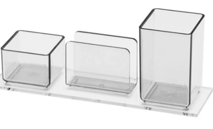 PORTA CANETAS / CLIPS / LEMBRETE - CRISTAL - NOVA CRIL
