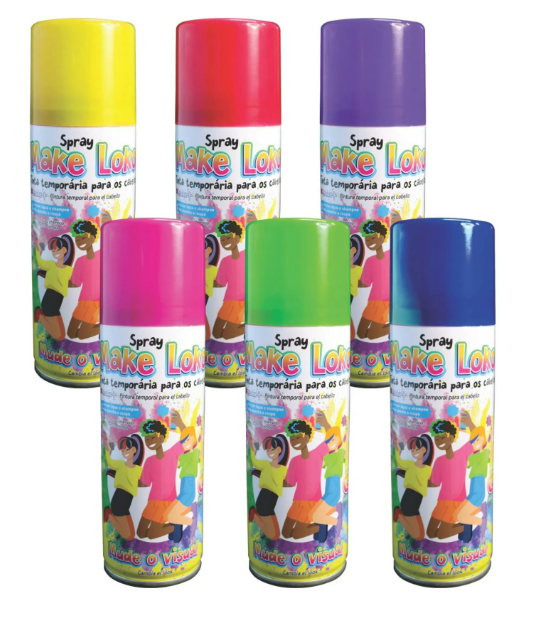 SPRAY PARA CABELO LOKO 120ML - COLOR SORTIDO - CX C/12UN - 2870 - MAKE +