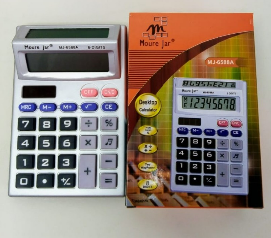 CALCULADORA MJ6588A - 8 DIG - MEDIA - VISOR DUPLO - PRATA - MOUREJAR