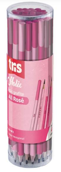 LAPIS PRETO DECORADO - HOLIC ROSE - PCT C/ 48 UN - 904928- TRIS