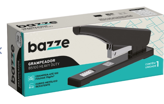 GRAMPEADOR METAL  PARA 100Fls - PRETO - UN - 904645 - BAZZE TRIS