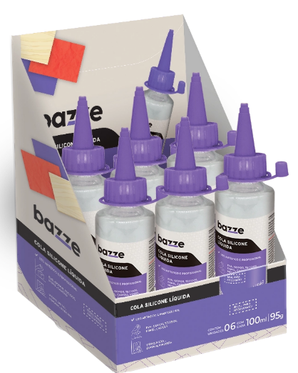 COLA SILICONE LIQUIDA 100ml - CX C/ 6UN - 907790 - BAZZE TRIS