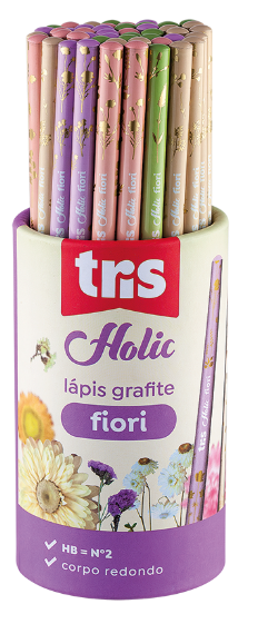 LAPIS PRETO DECORADO - HOLIC FIORI DELICATA - PCT C/ 48 UN - 911339 - TRIS