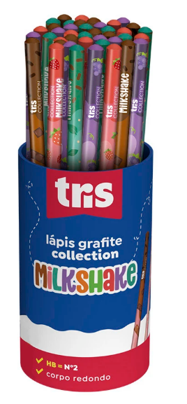 LAPIS PRETO DECORADO - COLLECT MILKSHAKE - PCT C/ 48 UN - 902573 - TRIS