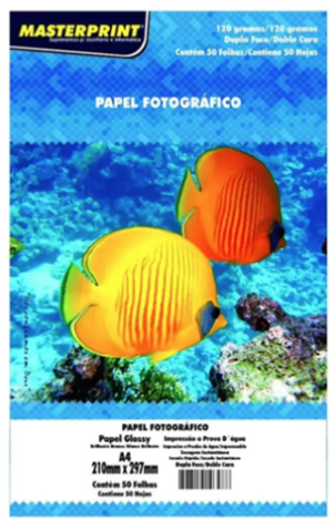PAPEL FOTOGRAFICO DUPLA FACE 120G/M² A4 - 50FOLHAS - MASTERPRINT