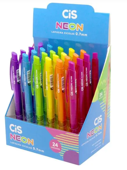 LAPISEIRA 0,7mm PLASTICO - CX C/24 - NEON - 5.7249 - CIS