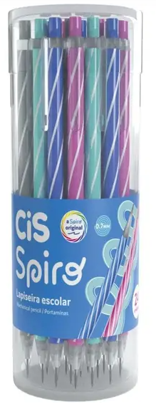 LAPISEIRA 0,7mm PLASTICO - CX C/24 - CIS SPIRO - 5.8069 - CIS