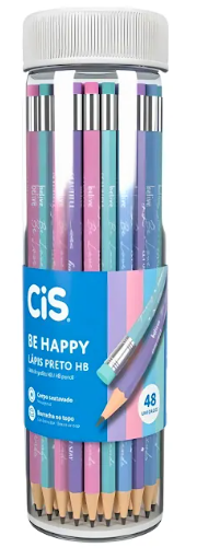LAPIS PRETO DECORADO - BE HAPPY - PCT C/ 48 UN - 76.4300 - CIS