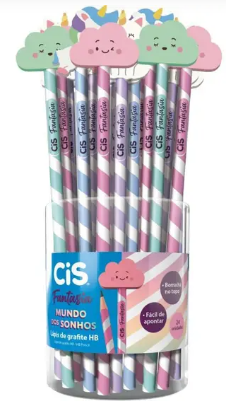 LAPIS PRETO FANTASIA - MUNDO DOS SONHOS - PCT C/ 24UN - 48.9109 - CIS