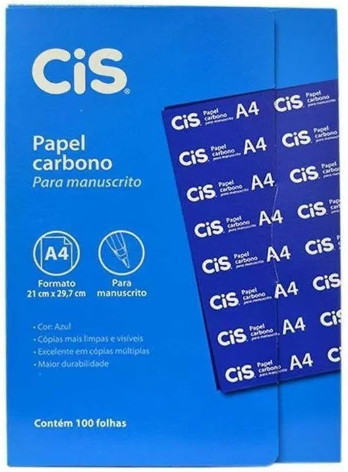 PAPEL CARBONO MANUSCRITO - CX C/ 100UN - AZUL - 30.2200 - CIS