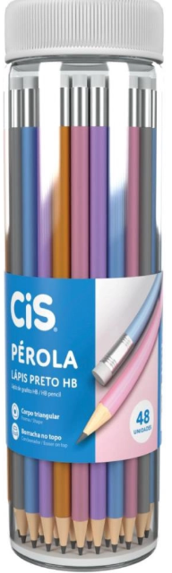 LAPIS PRETO DECORADO - PEROLADO - PCT C/ 48UN - 76.3800 - CIS