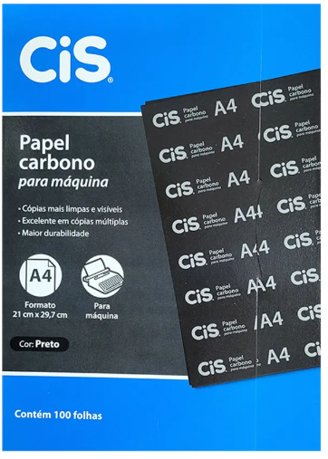 PAPEL CARBONO P/ MAQUINA - CX C/ 100UN - PRETO - 30.2300 - CIS