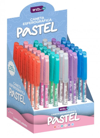 CANETA ESFEROGRAFICA GEL 1.0MM - CORES PASTEL - DISPLAY C/ 36UN - 4312027 - ONDA