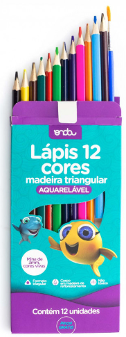 LAPIS DE COR - 12 CORES AQUARELAVEL + PINCEL - PCT C/ 6 UN - 1111119 - ONDA