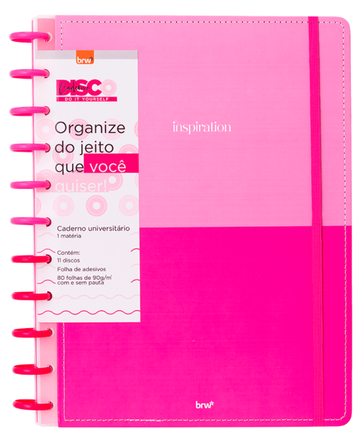 CADERNO INTELIGENTE UNIVERSITARIO 80FLS - ROSA INSPIRATION - UN - CD1013 - BRW
