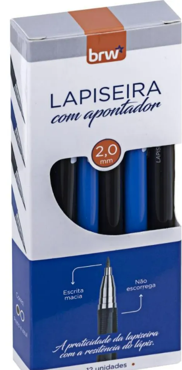 LAPISEIRA 2.0mm - AZUL/PRETA - CX C/ 12UN - LP2012 - BRW