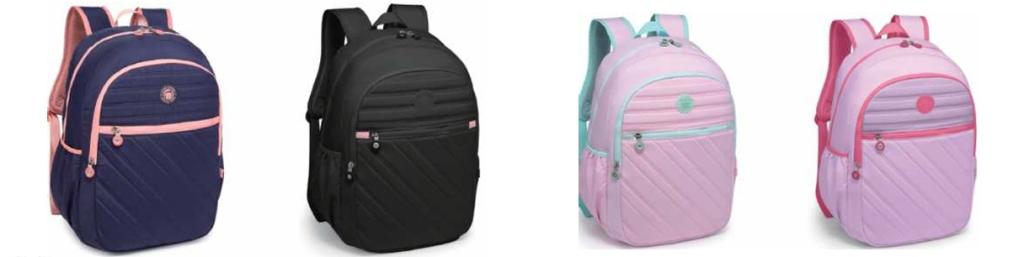 2604 - MOCHILA FEMININA KIKA - BORDADA - CORES SORTIDAS - KIKA