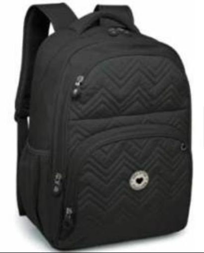 2610 - MOCHILA FEMININA KIKA - BORDADA - PRETA - KIKA