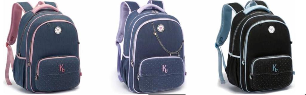 2619 - MOCHILA FEMININA KIKA - JEANS CORES SORTIDAS - KIKA