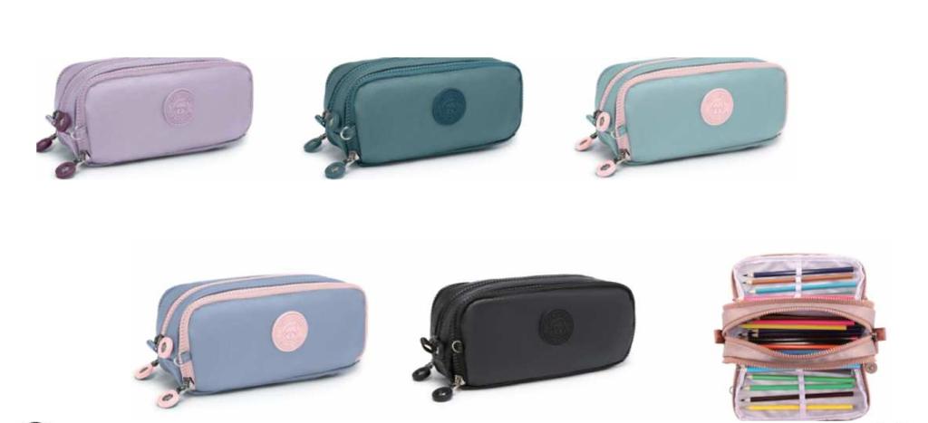 2651 - ESTOJO 3 ZIPER - CRINKLE METALIZADO TRIPLO -   KIKA