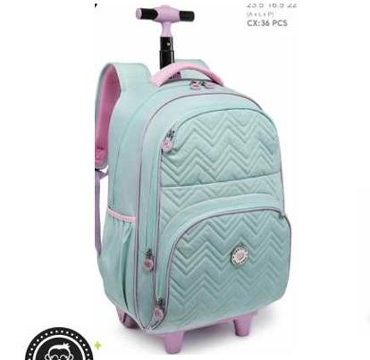 2670 -  MOCHILA 2 RODAS - PREMIUM BORDADA - KIKA