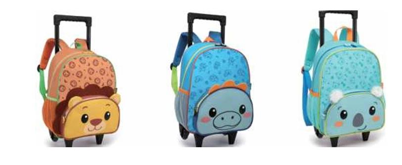 2613 - MOCHILA RODINHA BABY 13'' - LEAO/COALA/DINO - NOVA RIO