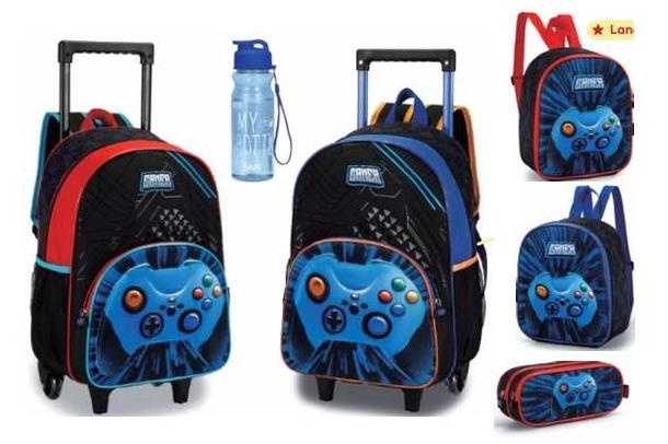 IN2631 - KIT MOCHILA C/ RODAS + LANCH + EST + GARRAFA - PLAY - NOVA RIO