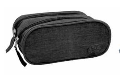 25442 PT - ESTOJO DUPLO - LONA PRETO - PACK N GO