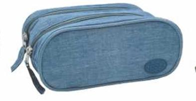 25442 AZ - ESTOJO DUPLO - LONA AZUL - PACK N GO