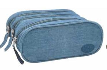 25443 AZ - ESTOJO TRIPLO - LONA AZUL - PACK N GO
