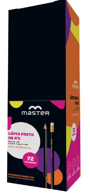 LAPIS PRETO C/ BORRACHA - PRETO - CX C/ 72UN - ELRS2H2 - MASTER