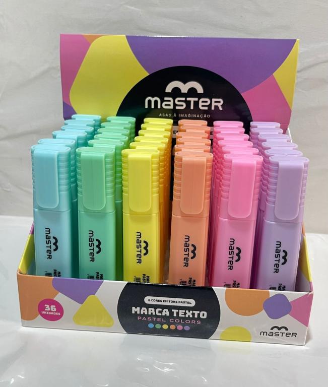 MARCA TEXTO JUMBO - TOM PASTEL - SORTIDO - DISPLAY C/36 UN - OCMT36X - MASTER