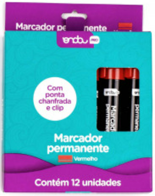 MARCADOR PERMANENTE - VERMELHO - CX C/ 12 UN - 4911046 - ONDA