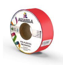 FITA PLASTICA DECORATIVA - 30mm X 50mt - (LACO MANUAL) - VERMELHO - AQUARELA
