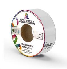 FITA PLASTICA DECORATIVA - 30mm X 50mt - (LACO MANUAL) - BRANCO - AQUARELA
