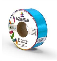 FITA PLASTICA DECORATIVA - 30mm X 50mt - (LACO MANUAL) - AZUL CLARO - AQUARELA
