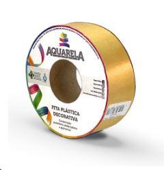 FITA PLASTICA DECORATIVA - 30mm X 50mt - (LACO MANUAL) - DOURADO - AQUARELA
